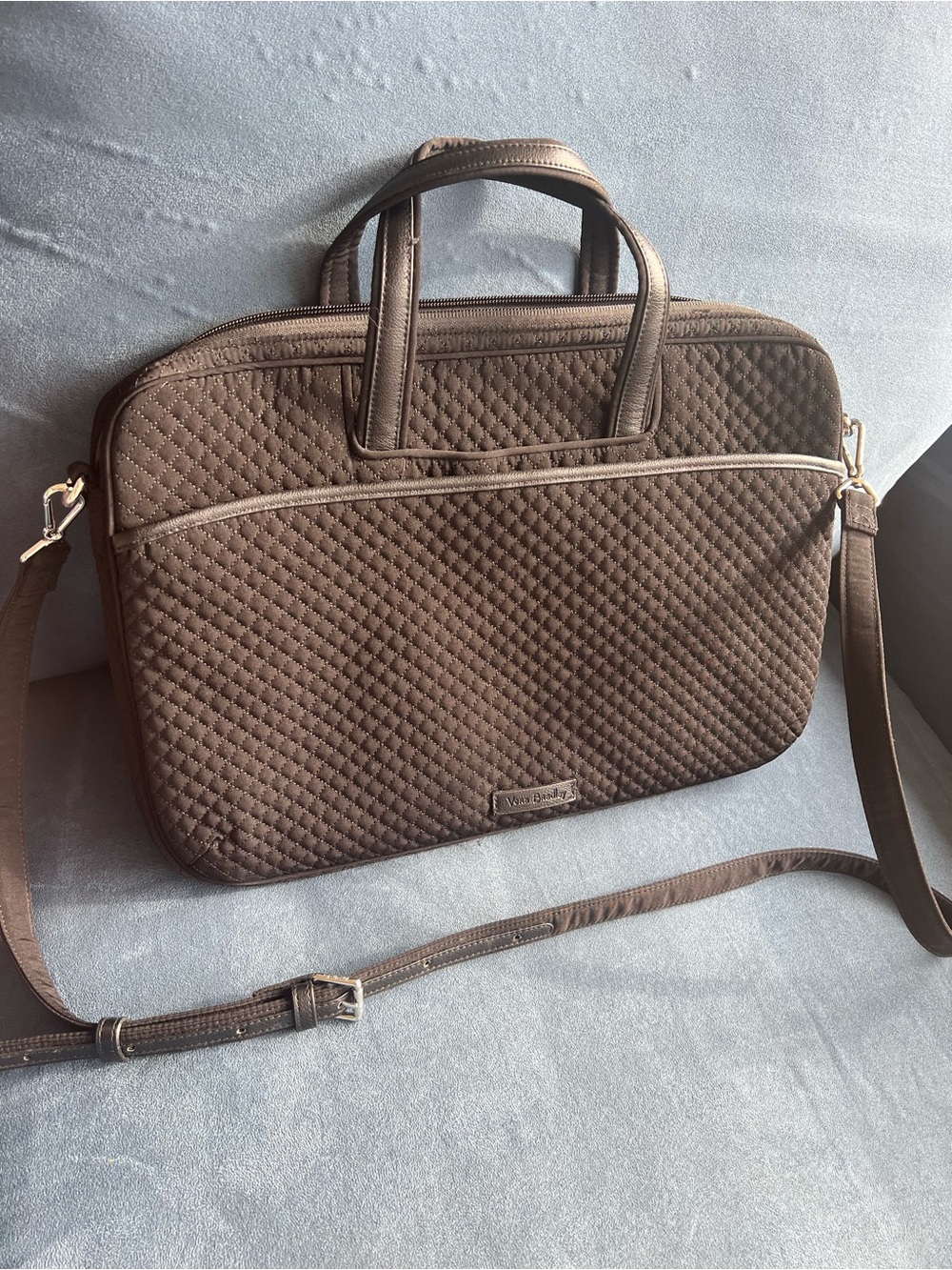 Vera Bradley Quilted Brown Laptop Briefcase - Black